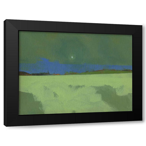 Green Moon Rising Black Modern Wood Framed Art Print with Double Matting by Bailey, Paul