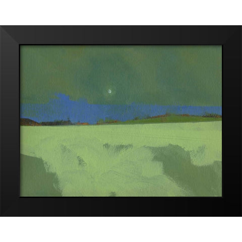 Green Moon Rising Black Modern Wood Framed Art Print by Bailey, Paul