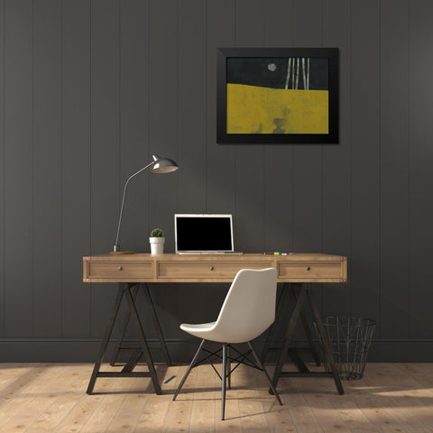 Five Trunks and the Moon Black Modern Wood Framed Art Print by Bailey, Paul