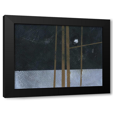 Four Trees and the Moon I Black Modern Wood Framed Art Print by Bailey, Paul