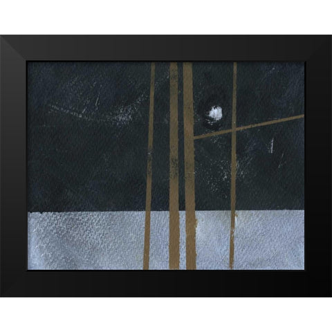 Four Trees and the Moon I Black Modern Wood Framed Art Print by Bailey, Paul