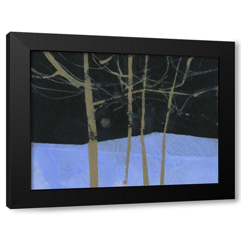 Four Trees and the Moon II Black Modern Wood Framed Art Print by Bailey, Paul