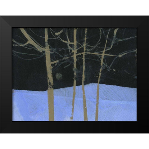 Four Trees and the Moon II Black Modern Wood Framed Art Print by Bailey, Paul