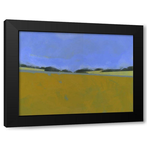 Distant Flax Black Modern Wood Framed Art Print by Bailey, Paul