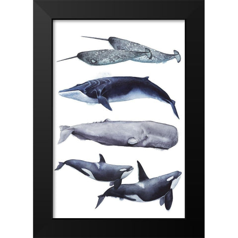 Custom Whale Stack II Black Modern Wood Framed Art Print by Popp, Grace