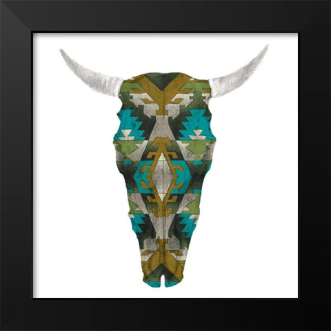 Day of the Dead Skull Mount I Black Modern Wood Framed Art Print by Studio W