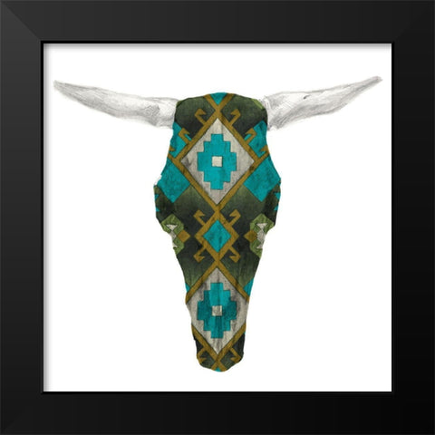Day of the Dead Skull Mount II Black Modern Wood Framed Art Print by Studio W