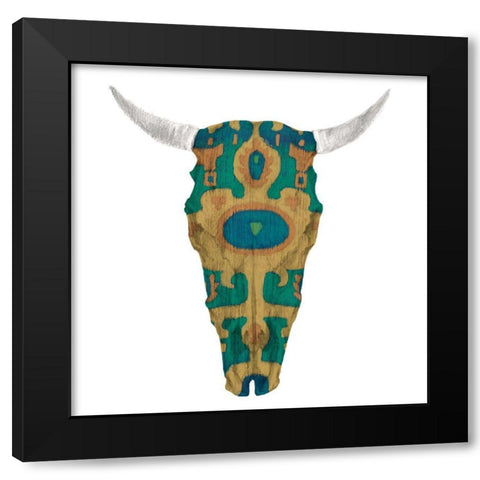 Day of the Dead Skull Mount V Black Modern Wood Framed Art Print with Double Matting by Studio W