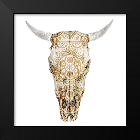 Day of the Dead Skull Mount VII Black Modern Wood Framed Art Print by Studio W