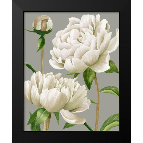 White Peonies I Black Modern Wood Framed Art Print by Popp, Grace