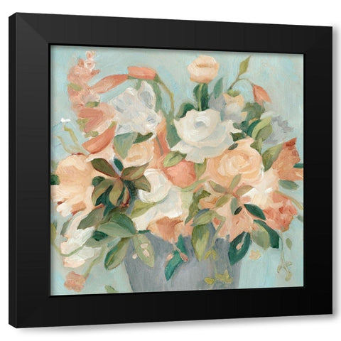 Soft Pastel Bouquet II Black Modern Wood Framed Art Print with Double Matting by Scarvey, Emma