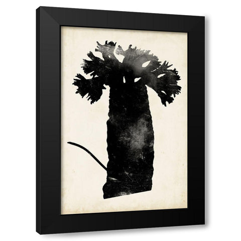 Fern Silhouette II Black Modern Wood Framed Art Print with Double Matting by Vision Studio