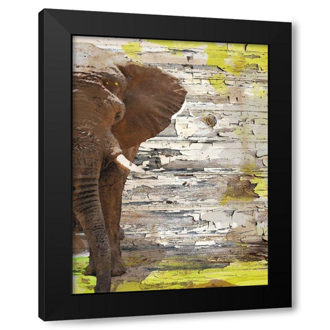 The Elephant I Black Modern Wood Framed Art Print with Double Matting by Orlov, Irena