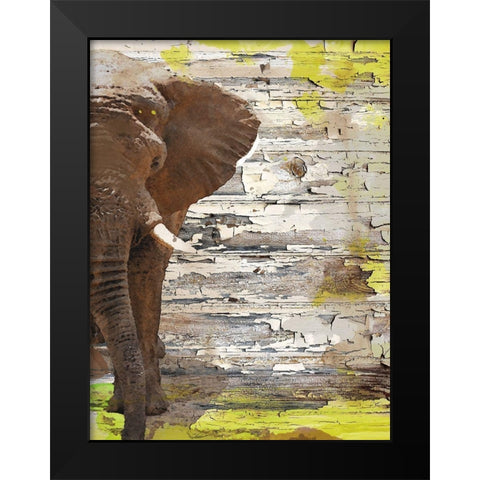 The Elephant I Black Modern Wood Framed Art Print by Orlov, Irena