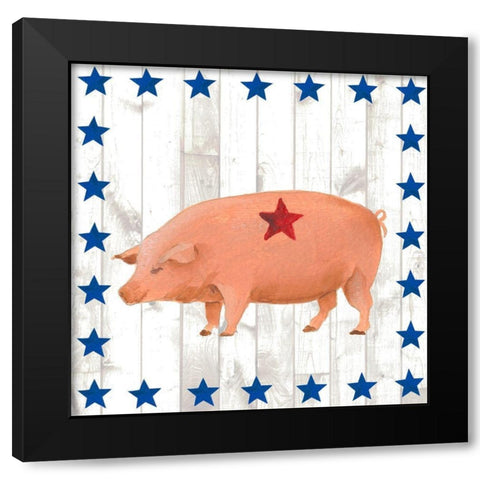 Americana Animals IV Black Modern Wood Framed Art Print with Double Matting by Moore, Regina