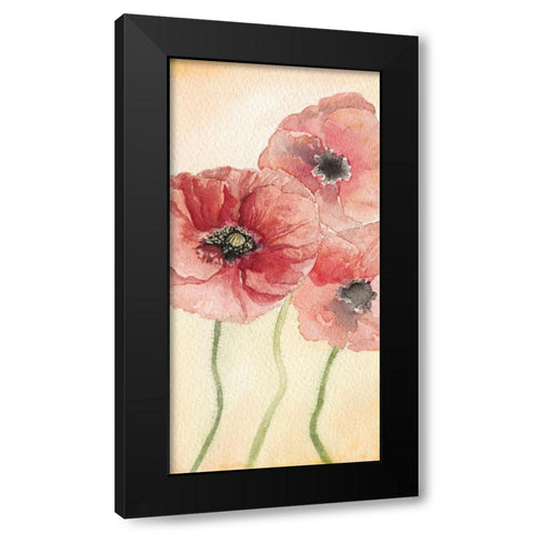 Poppy Composition I Black Modern Wood Framed Art Print by Chabot, Natasha