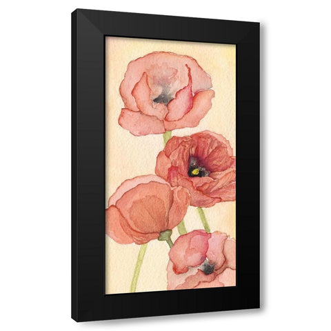 Poppy Composition II Black Modern Wood Framed Art Print by Chabot, Natasha