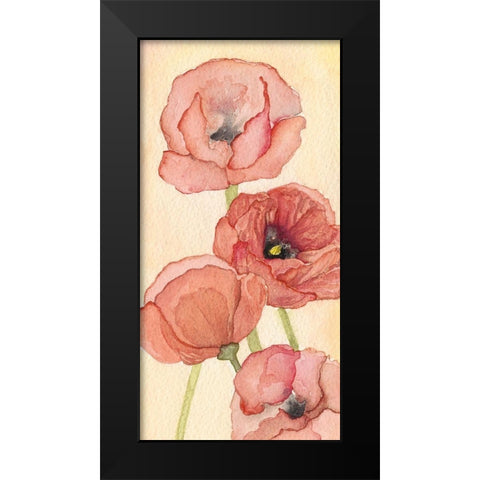 Poppy Composition II Black Modern Wood Framed Art Print by Chabot, Natasha
