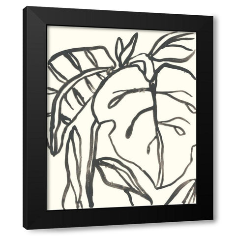 Tropical Contour I Black Modern Wood Framed Art Print by Vess, June Erica