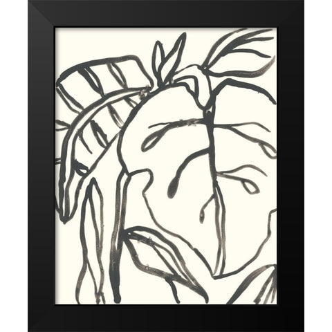 Tropical Contour I Black Modern Wood Framed Art Print by Vess, June Erica