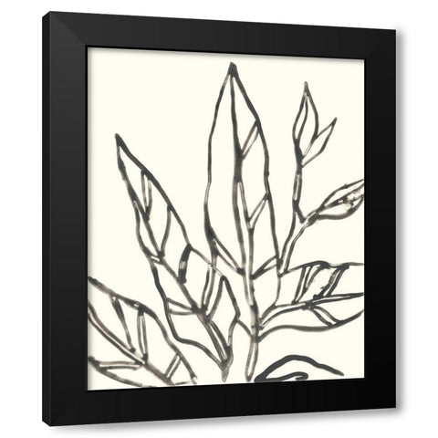 Tropical Contour II Black Modern Wood Framed Art Print by Vess, June Erica