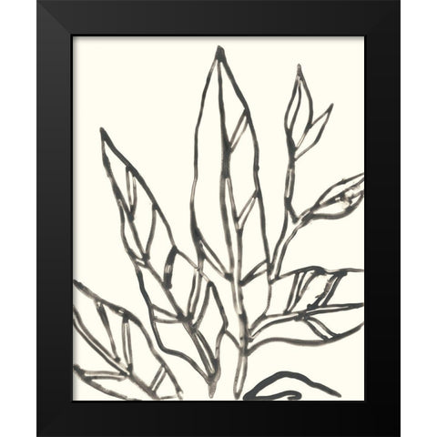 Tropical Contour II Black Modern Wood Framed Art Print by Vess, June Erica