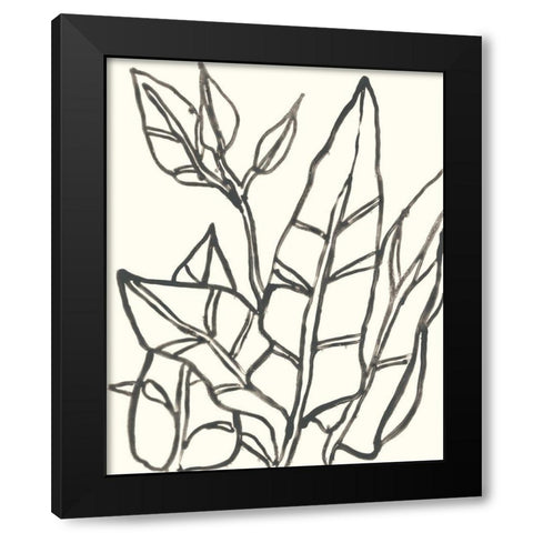 Tropical Contour III Black Modern Wood Framed Art Print with Double Matting by Vess, June Erica