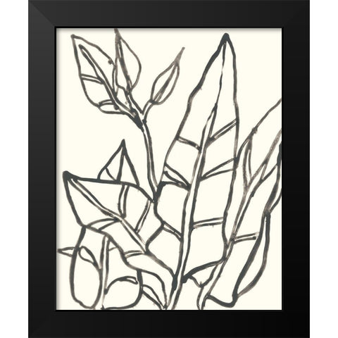 Tropical Contour III Black Modern Wood Framed Art Print by Vess, June Erica