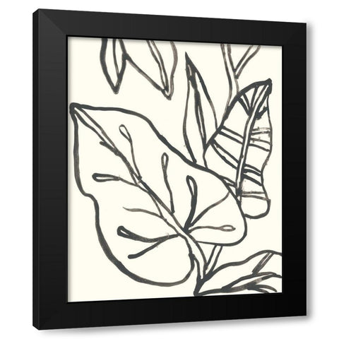 Tropical Contour IV Black Modern Wood Framed Art Print by Vess, June Erica