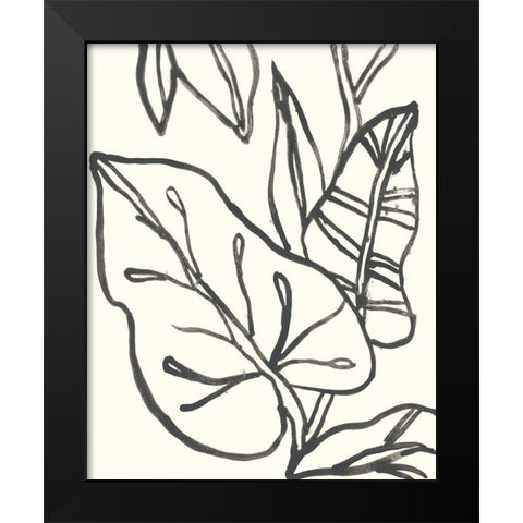 Tropical Contour IV Black Modern Wood Framed Art Print by Vess, June Erica