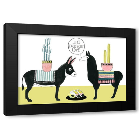 Lets Taco Bout Love I Black Modern Wood Framed Art Print with Double Matting by Popp, Grace