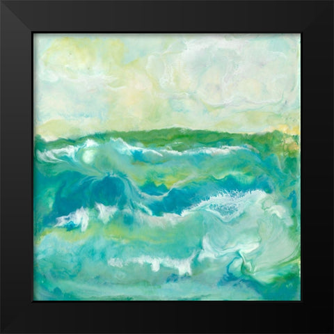 Turquoise Sea I Black Modern Wood Framed Art Print by Holland, J.