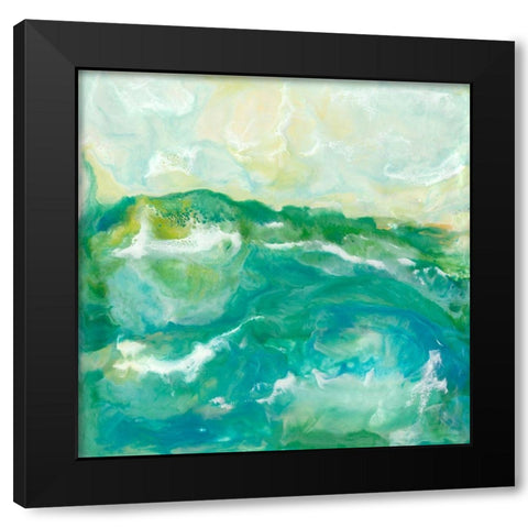 Turquoise Sea II Black Modern Wood Framed Art Print by Holland, J.