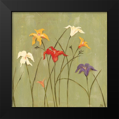 Jeweled Lilies I Black Modern Wood Framed Art Print by Reynolds, Jade