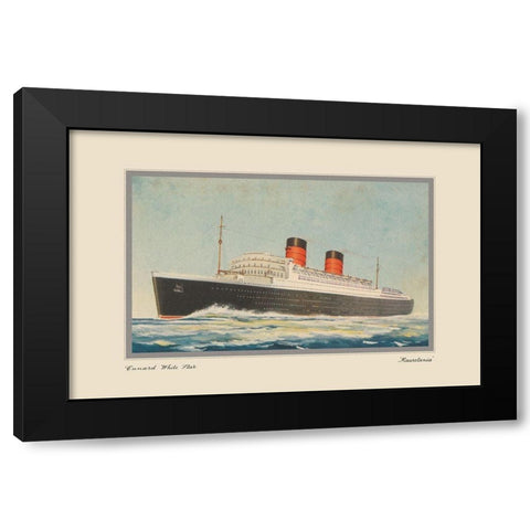 Vintage Cruise I Black Modern Wood Framed Art Print with Double Matting by Unknown