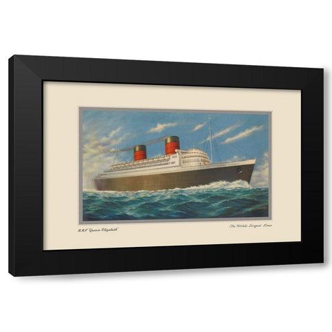 Vintage Cruise II Black Modern Wood Framed Art Print by Unknown