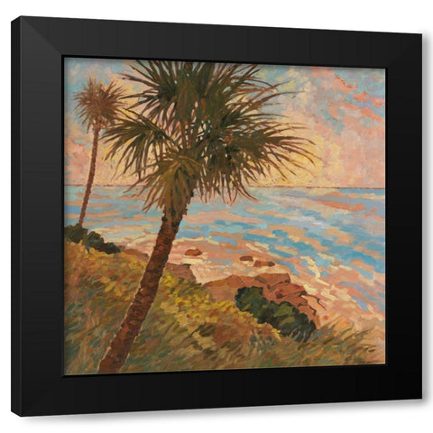 Palm Breeze II Black Modern Wood Framed Art Print with Double Matting by Reynolds, Graham