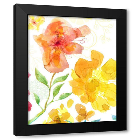 Blossoms in the Sun I Black Modern Wood Framed Art Print by Naskrent, Delores