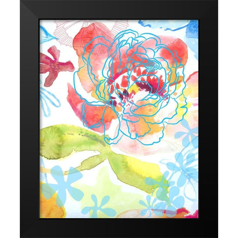 Blossoms in the Sun II Black Modern Wood Framed Art Print by Naskrent, Delores