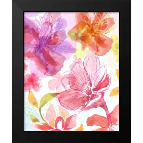 Blossoms in the Sun III Black Modern Wood Framed Art Print by Naskrent, Delores