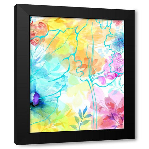 Blossoms in the Sun IV Black Modern Wood Framed Art Print with Double Matting by Naskrent, Delores