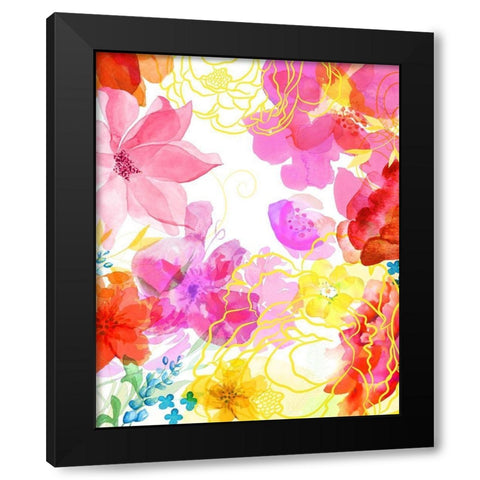Blossoms in the Sun V Black Modern Wood Framed Art Print by Naskrent, Delores
