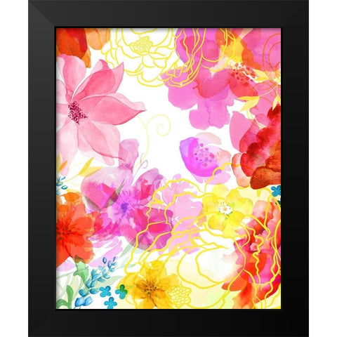 Blossoms in the Sun V Black Modern Wood Framed Art Print by Naskrent, Delores