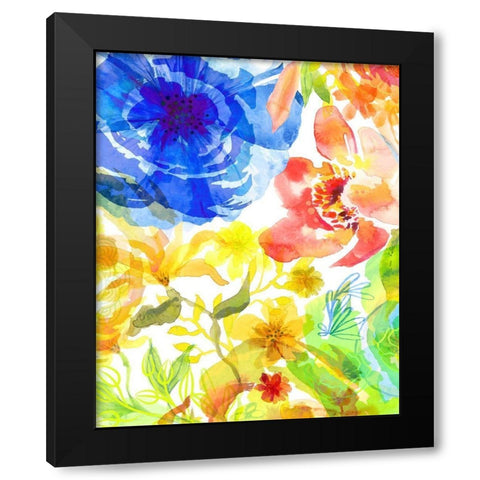 Blossoms in the Sun VI Black Modern Wood Framed Art Print with Double Matting by Naskrent, Delores