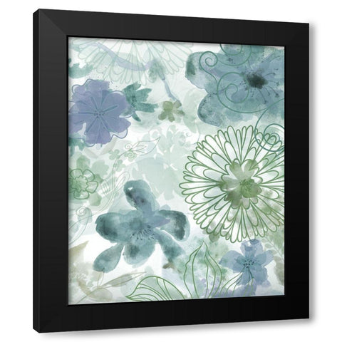 Bouquet of Dreams II Black Modern Wood Framed Art Print by Naskrent, Delores