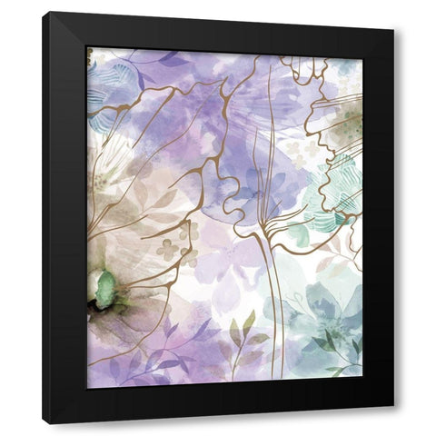 Bouquet of Dreams VII Black Modern Wood Framed Art Print by Naskrent, Delores