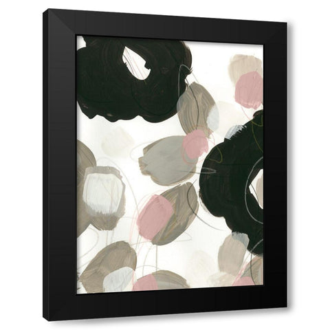 Custom Kinetic Flora IV Black Modern Wood Framed Art Print with Double Matting by Vess, June Erica