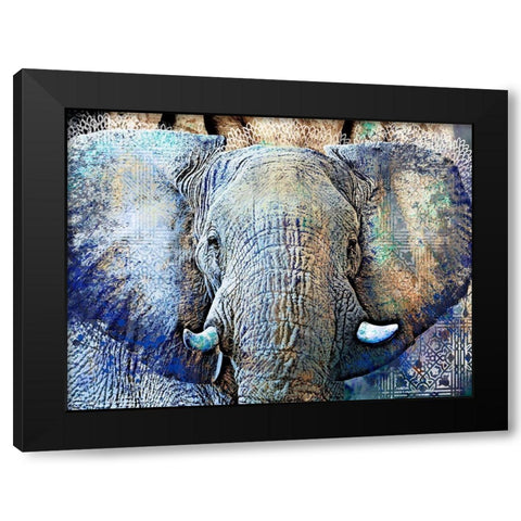 Purple Elephant Black Modern Wood Framed Art Print with Double Matting by Surma and Guillen