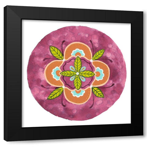 Maroon Mandala II Black Modern Wood Framed Art Print by Ewer, Rebekah