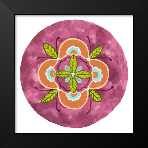 Maroon Mandala II Black Modern Wood Framed Art Print by Ewer, Rebekah